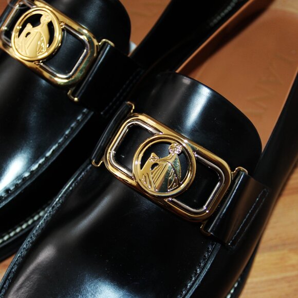 BNWT AW20 LANVIN SWAN LOAFERS IN BRUSHED LEATHER 40 - Picture 4 of 12